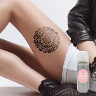 Pochoir Grand mandala avec spray d’encre noir