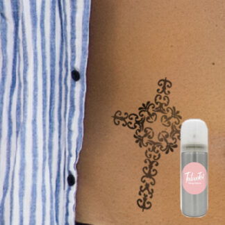 Pochoir Croix Irlandaise avec spray d’encre noir
