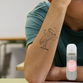 Pochoir Part de pizza avec spray d’encre noir