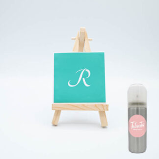 Pochoir Lettre R avec spray d’encre noir